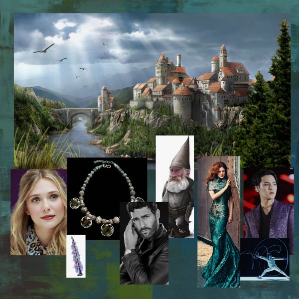 All the beauties including historic necklace, my character inspirations and setting for my middle grade fantasy with author Elizabeth Van Tassel