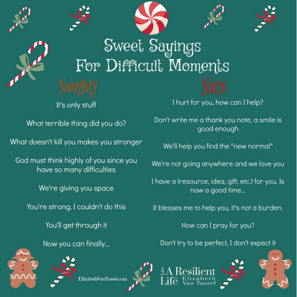 Sweet Sayings for Difficult Moments this holiday with resilience expert Elizabeth Van Tassel